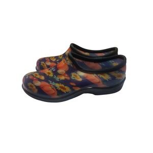 Landchief Womens Garden Clogs Pumpkin Sunflower Floral Waterproof Rain Shoes 8